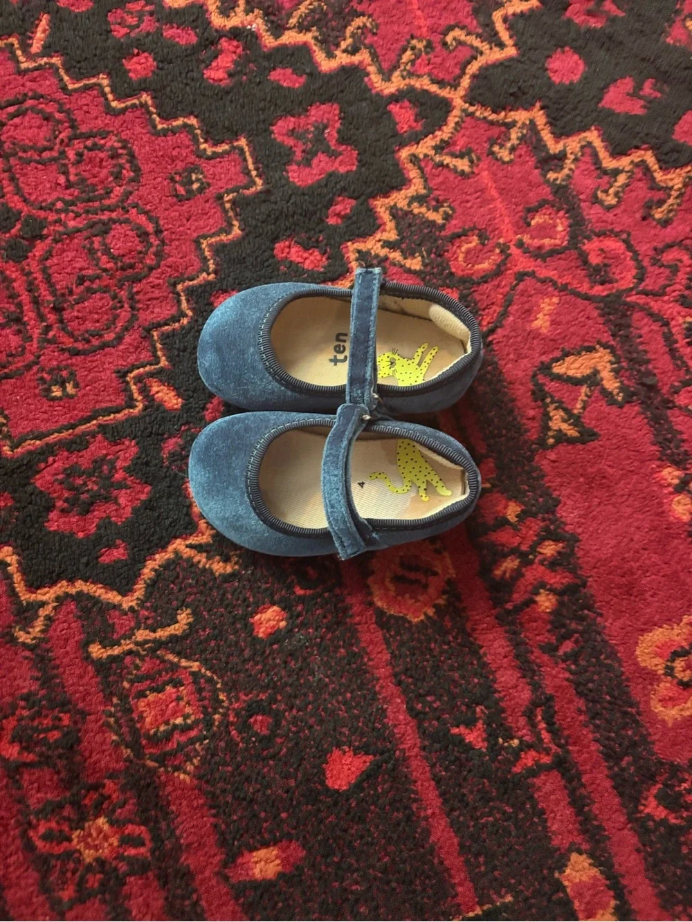 Ten Little Blue Velvet Mary Jane Kids Shoes